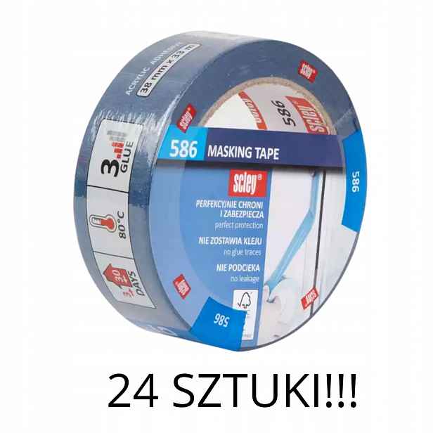 Sada 24-PAK Odolná Modrá Malířská Páska 38MMx33M Scley