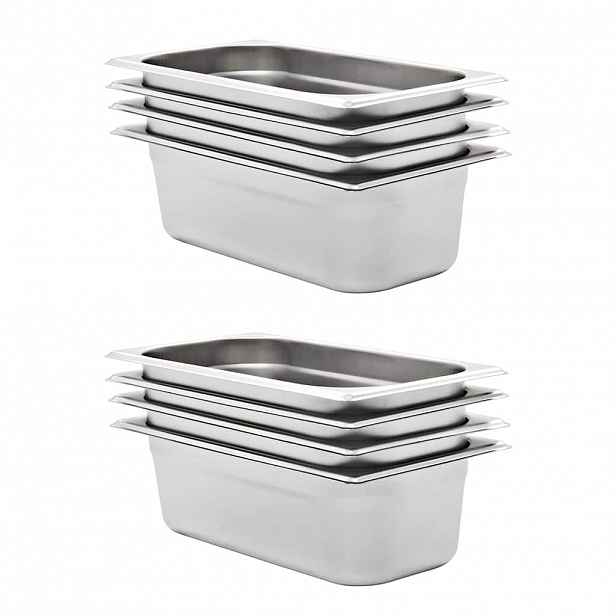 vidaXL Gastronádoby 8 ks GN 1/3 100 mm nerezová ocel