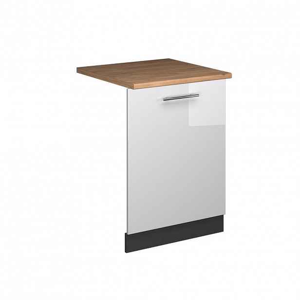 Vicco ČELNÍ PANEL MYČKY Fame-Line Bílá vysoký lesk 60 cm , PD Dub