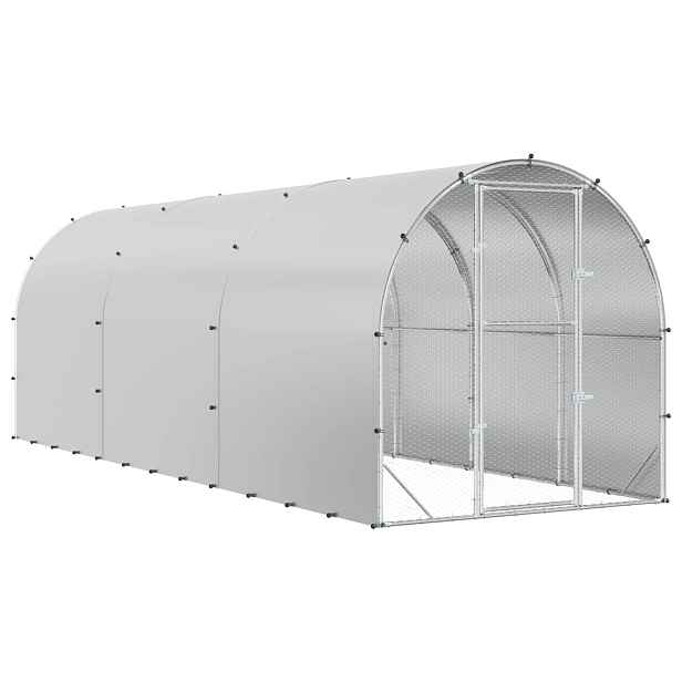 vidaXL Kuřecí kurník Stříbrná 600 x 200 x 200 cm Pozinkovaná ocel
