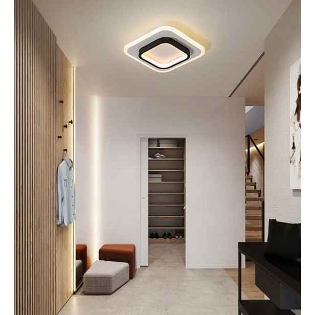 Nuodifan Moderní stropní svítidlo Led 2 světelné zdroje (černá) čtvercová