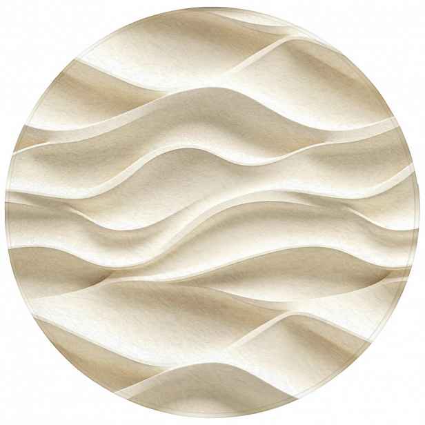 OnlyWow KOUPELNOVÁ PŘEDLOŽKA Linie - Vlnité - Krémové 70x70 cm