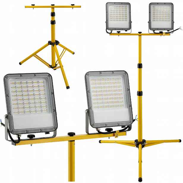Set Stativ Halogenový reflektor Stavební 2x 100W Led 18000lm 200W