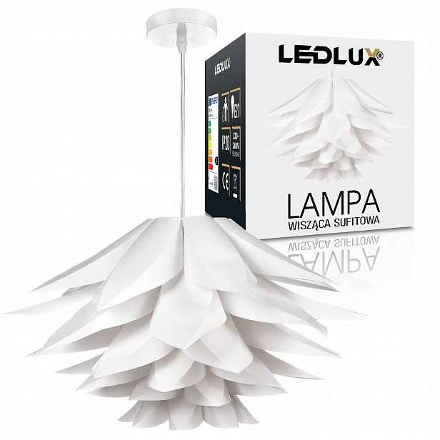 Závěsné Stropní Svítidlo s moderním bílým lustrem Glamour E27 do pokoje