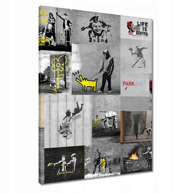 Obrazy 60x80 Banksy Megamiks Koláž