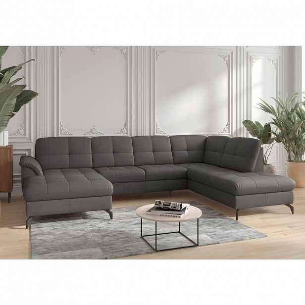 Sit & More SEDACÍ SOUPRAVA, textil, kůže, antracitová