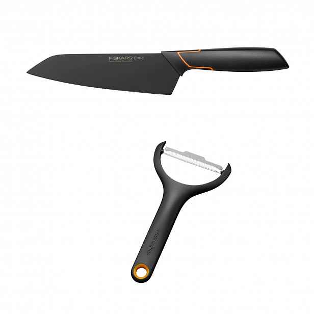 Fiskars Kuchyňský set Nůž Santoku na maso Škrabka na zeleniny