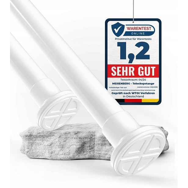 Garnýž bez vrtání, bílá, 210-260 cm, 32 mm