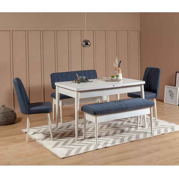 Hanah Home Jídelní set Vina 5D bílá/tmavě modrá