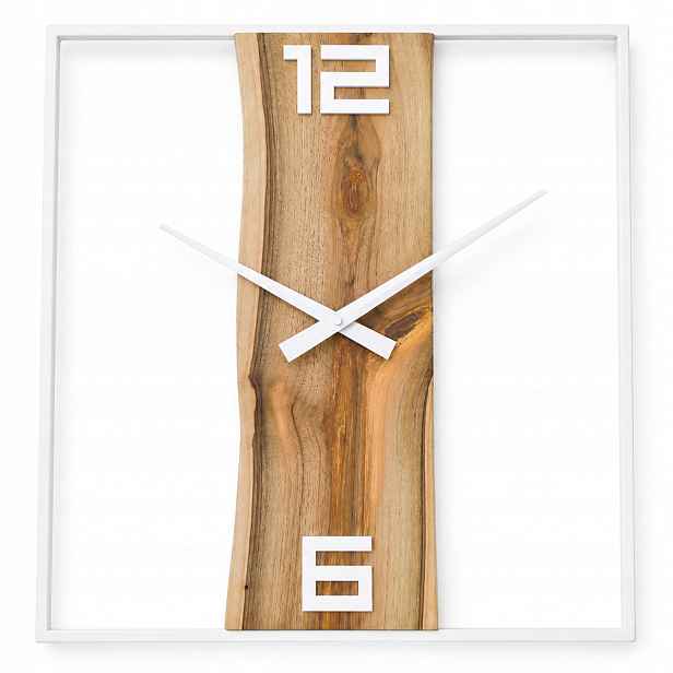Moderní nástěnné hodiny 49 Cm Tichý ořech Mechanismus Loft Modern Čitelný