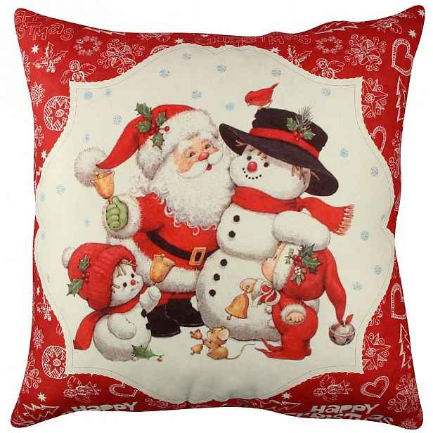 Polštář Snowman and Santa, 43 x 43 cm