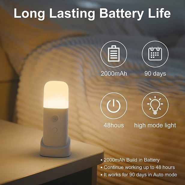 TEMU 1ks LED noční světlo s pohybovým senzorem, USB dobíjecí stmívatelné multifunkční LED světlo, vestavěná 2000mAh dobíjecí baterie, přenosné noční
