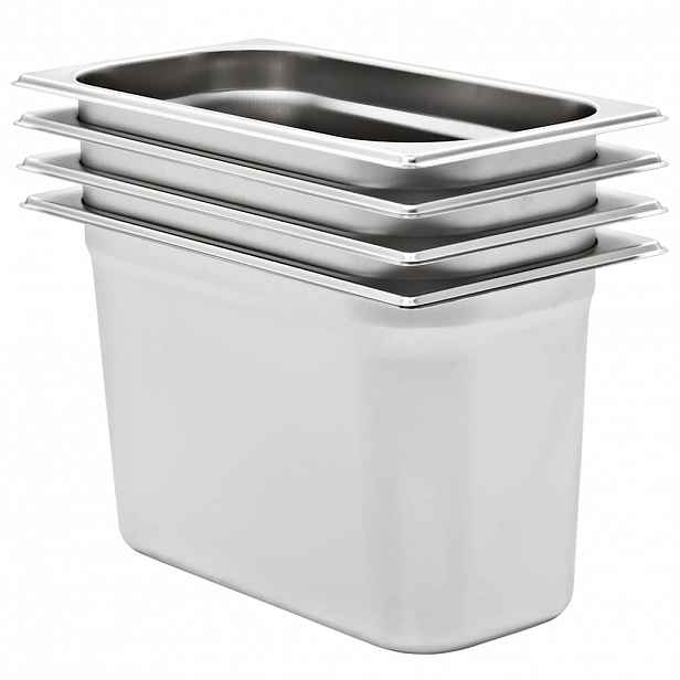 vidaXL Gastronádoby 4 ks GN 1/3 200 mm nerezová ocel