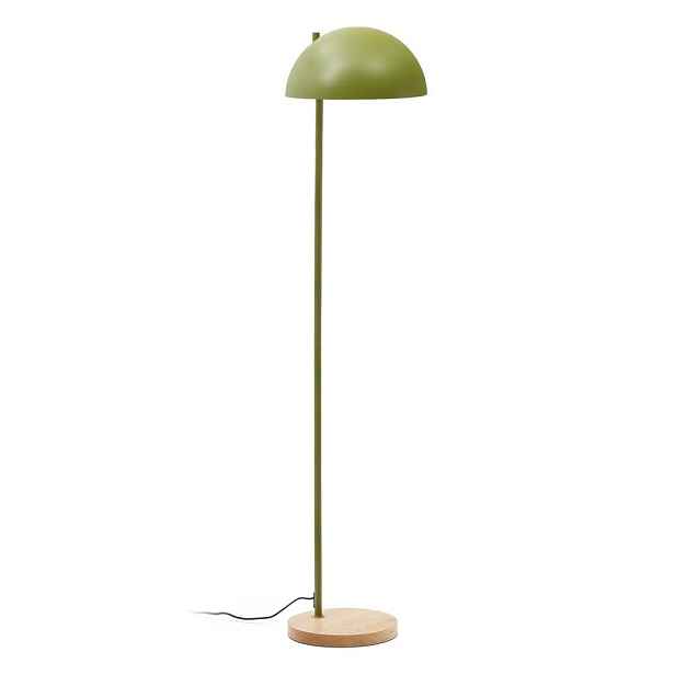 Zelená/v přírodní barvě stojací lampa s kovovým stínidlem (výška 150 cm) Catlar – Kave Home