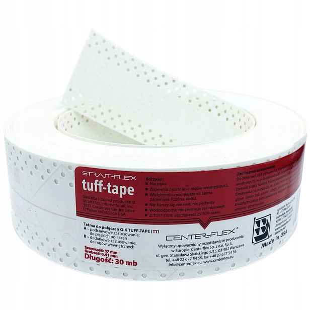 Spojovací páska univerzální 30mb Tuff-tape červené nápisy Americká