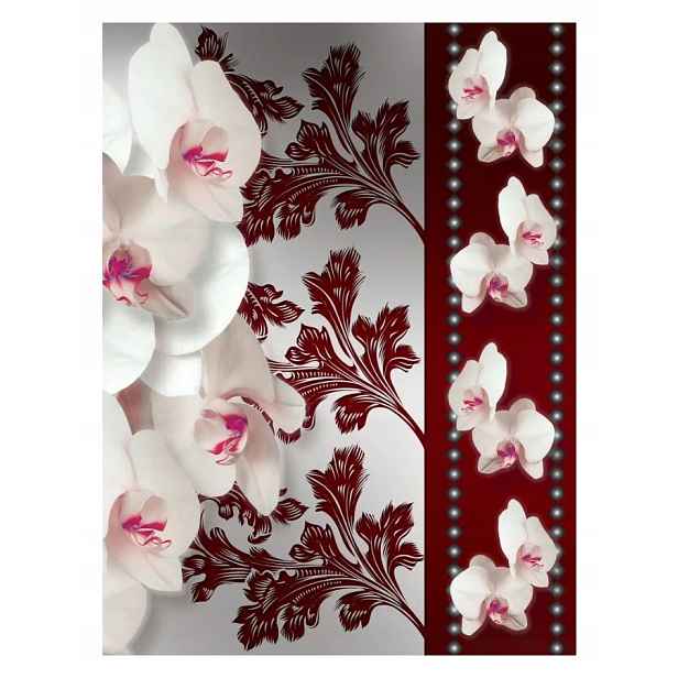 Vinylová fototapeta Bílé orchideje s jemným vzorem 184x254 lepidlo