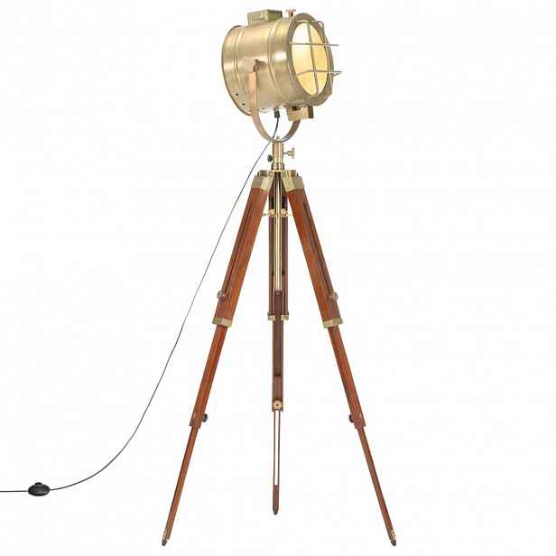 vidaXL Stojací lampa na stativu masivní mangovníkové dřevo 165 cm
