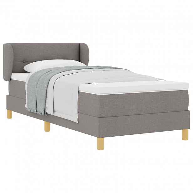 vidaXL Postel s boxspringem s čelo Taupe 100 x 200 cm textil