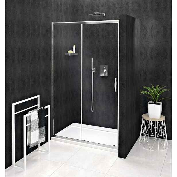 Gelco Sigma - Sprchové dveře Simply dvojdílné 120 cm, Coated Glass, lesklý hliník/čiré sklo GS1112