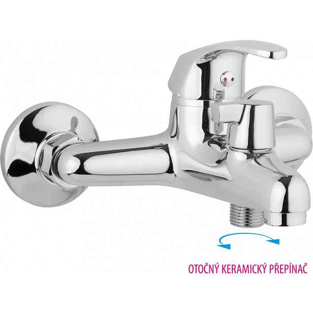 JB Sanitary Vanová nástěnná baterie SLIM 150 mm, s otočným přepínačem A10 51 00