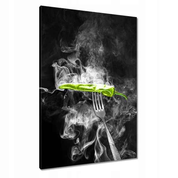 Obrazy 70x100 Zelená paprika v kouři