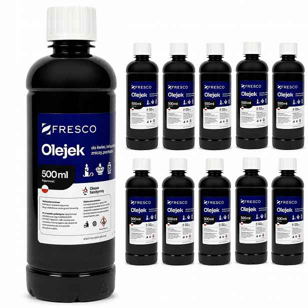 Sada 10x Olej na palivo pro lampy Pochodně svíček 0,5L Bez Zápachu Bezdýmový