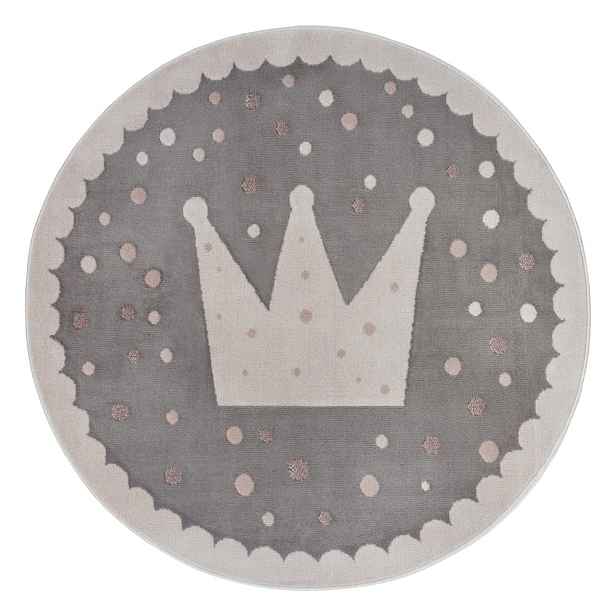 Šedý dětský koberec ø 140 cm Crown – Hanse Home