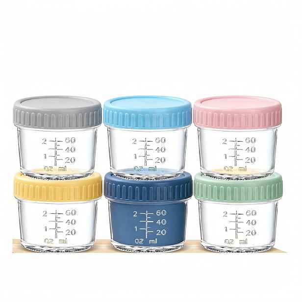 TEMU 6/12 ks, 120 ml/4 oz Skleněné nádoby na potraviny, Opakovaně použitelné, Vhodné do mikrovlnky, Myčky a mrazáku, Netečné