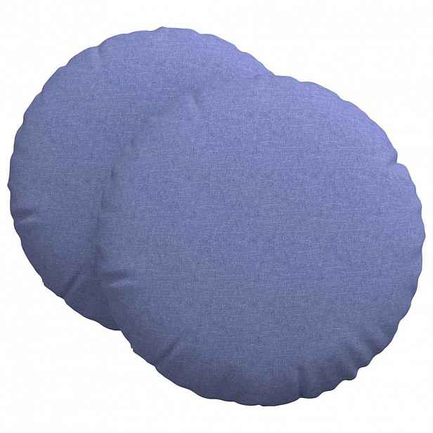 vidaXL Polštáře na sedadla 2 ks Textil Modrá džínovina Ø60 x 21 cm