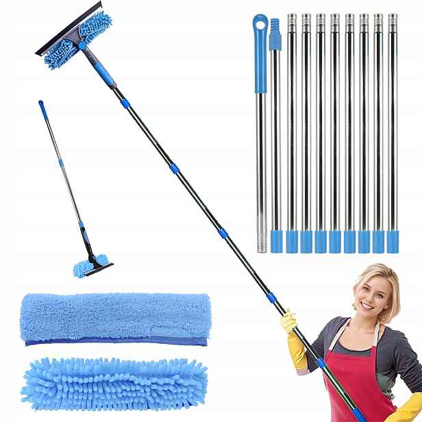 Mop Na Okna Teleskopický Čistič Oken A Zrcadel Kabiny Dlouhý 424 CM 2V1