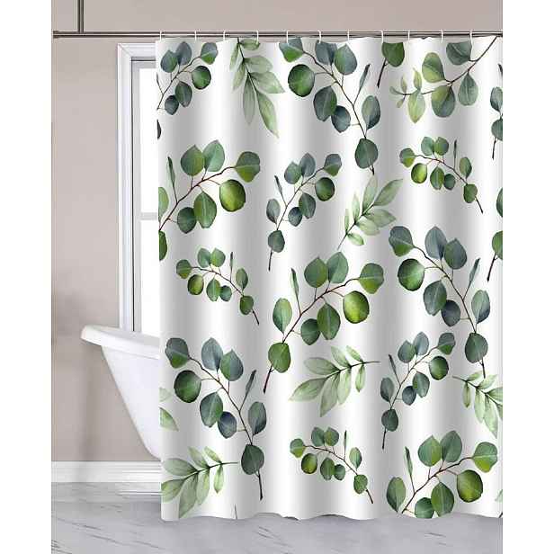 Aqualine Sprchový závěs 180x180cm, polyester, eucalyptus