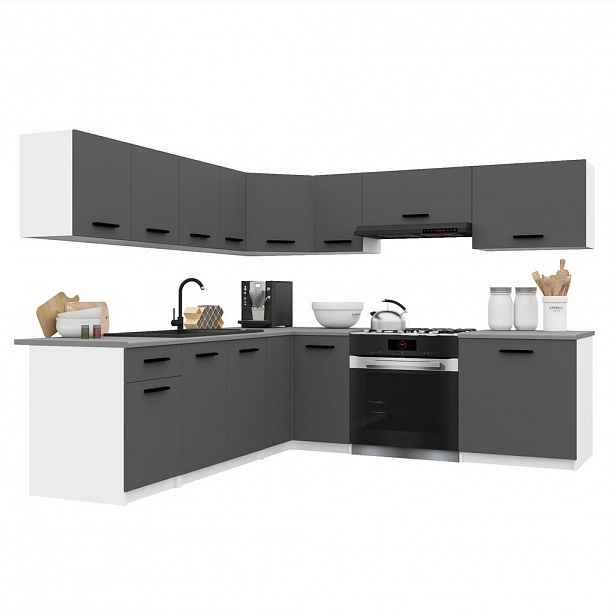 B BELINI GROUP KUCHYŇSKÁ LINKA Italia 7 420 cm , s pracovními deskami, Šedá matná