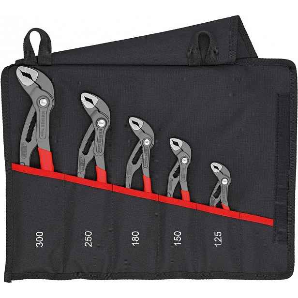 Kleště Knipex Cobra nastavitelné na trubky, sada 5 ks v rolovacím pouzdro