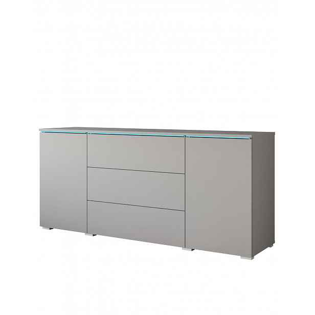 Komoda s LED osvětlením Vera šedá, 150 cm