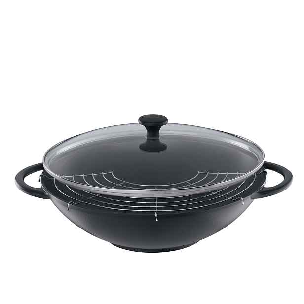 Litinový wok Kuchenprofi Provence 36 cm s roštem