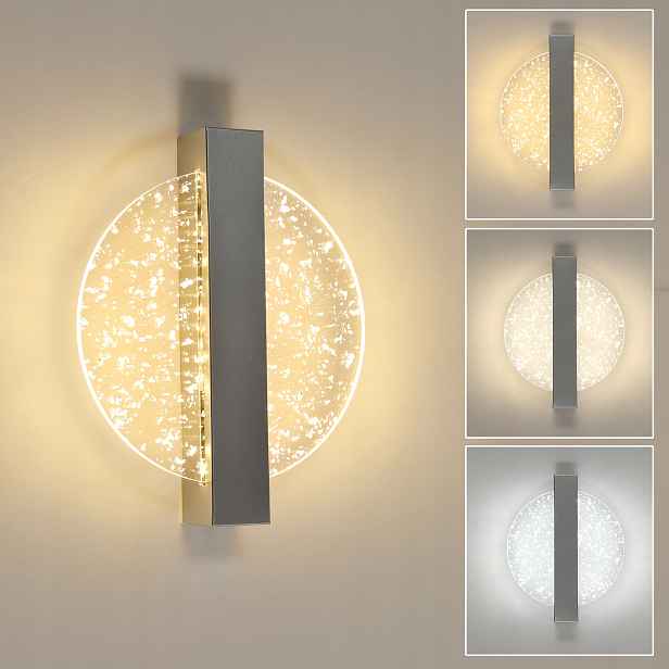 Nástěnné svítidlo Led stříbrné moderní interiérové 12W 1500lm