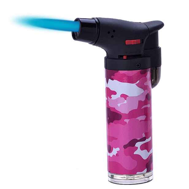 TFY No.9589PINK Plynový hořák, Flambovací pistole 1300°C, maskáčová růžová