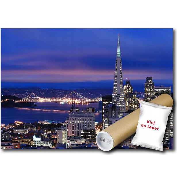 Vinylová Fototapeta San Francisco Město Pohled Na Večer Světla 368x254