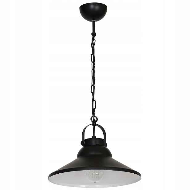 Závěsná retro industriální lampa loftová černá na řetězu 30 cm Luminex