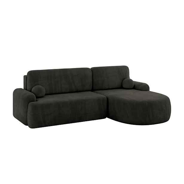 ALTDECOR ROHOVÁ SEDAČKA s funkcí spaní a úložným prostorem LIRA-L - 264x172x89 černá