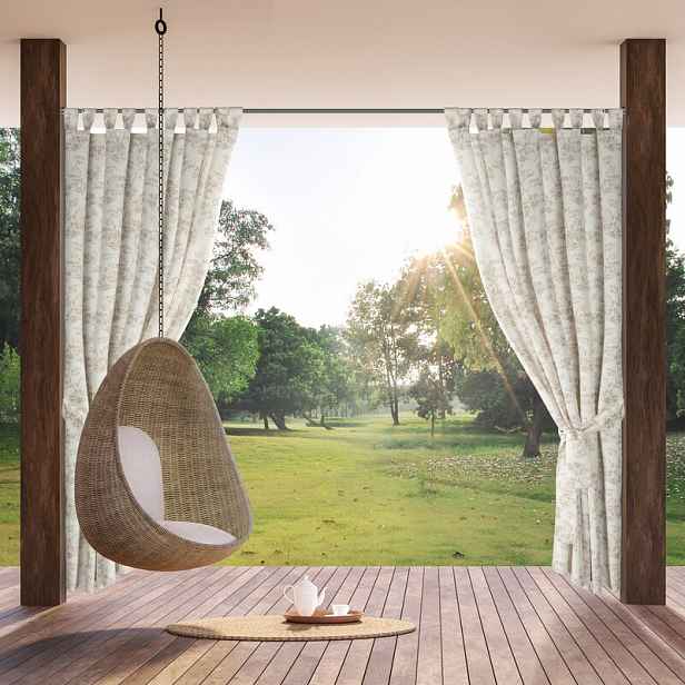 ArtFir Závěs na terasu GARDEN 12 PU | krémová/pudrová 155 x 260 cm