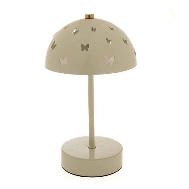 Béžová kovová dětská stolní lampa Butterfly – Dakls