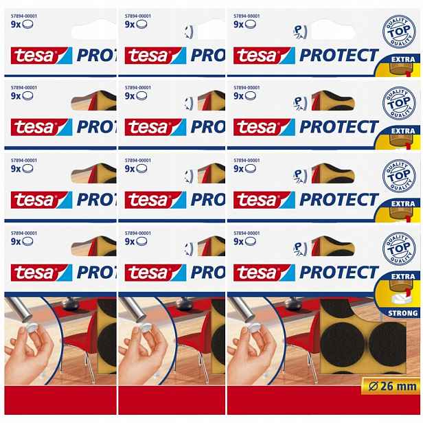 Filcové podložky pod židle stůl pračka nábytek tesa kulaté 26 mm 9 ks x 12 ks