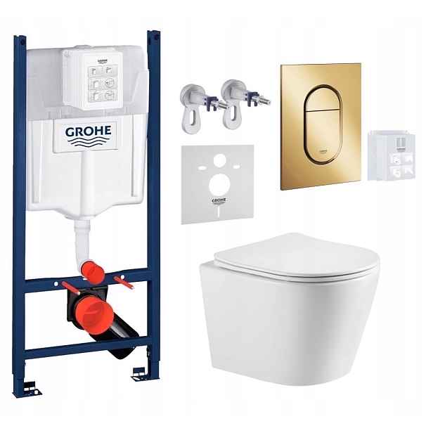 Grohe Rapid Sl s Wc mísou Imprese Elanta Tornado a zlatým tlačítkem