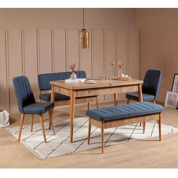 Hanah Home Jídelní set Vina 5D borovice atlantská/tmavě modrá