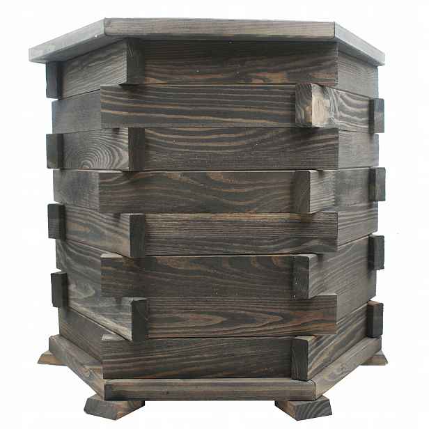 Květináč zahradní dřevěný box velký 50 cm do zahrady antracit Pl