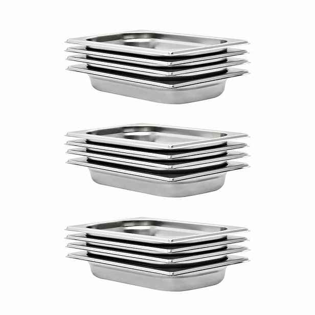 vidaXL Gastronádoby 12 ks GN 1/4 40 mm nerezová ocel