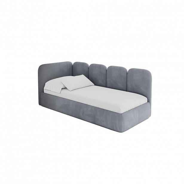 ALTDECOR JEDNOLŮŽKOVÁ POSTEL pro mládež s úložným prostorem a matrací H3/H4, vpravo - VELY 80x200 šedá