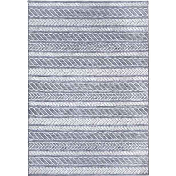 Koberec šedý sisal, plochý na terasu, vnější vnitřní 130 x 190 cm