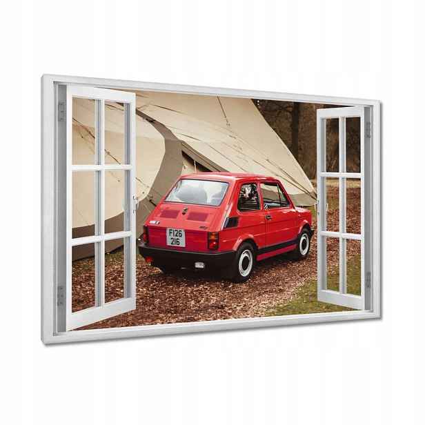 Obrazy 120x80 Červený malý Fiat 126p